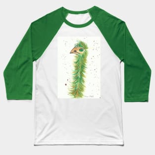 Funny green Emu Baseball T-Shirt